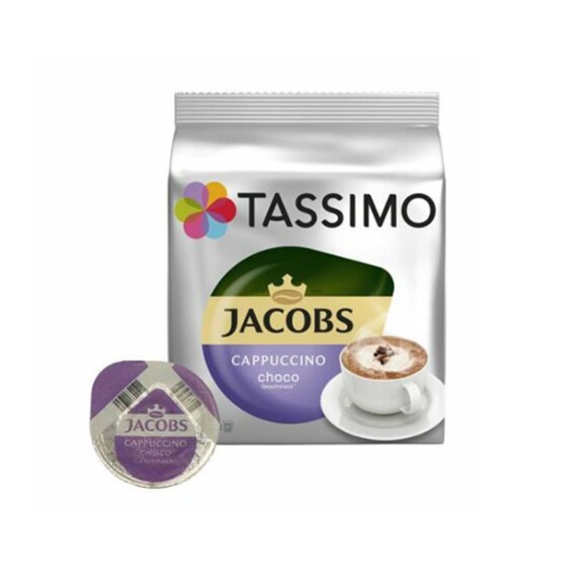 Café dosettes Compatibles Tassimo cappuccino goût choco Maxwell House  TASSIMO : la boite de 8 dosettes à Prix Carrefour