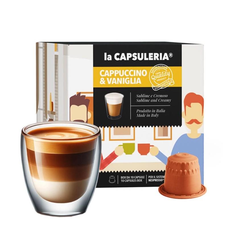 10 capsule Cappuccino al Biscotto compatibile Nespresso