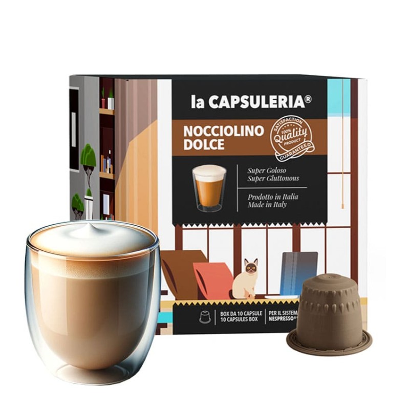 Luscioux Nespresso®* Compatible Capsules NOCCIOLINO | Hazelnut flavored  soluble drink