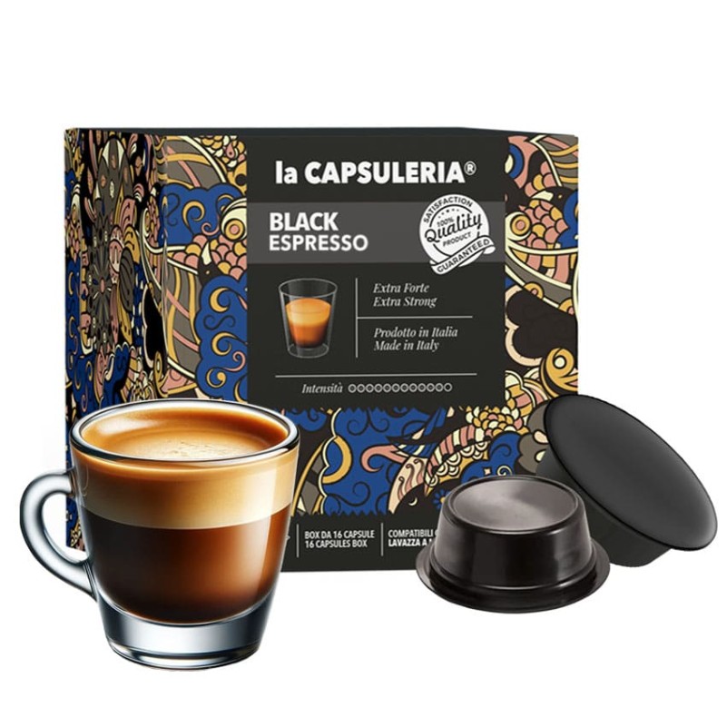 Café Black Espresso - Capsules compatibles avec Lavazza A Modo Mio®*