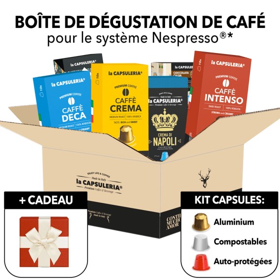 Capsules compatibles Nespresso, offre de coffret de dégustation, capsules de café