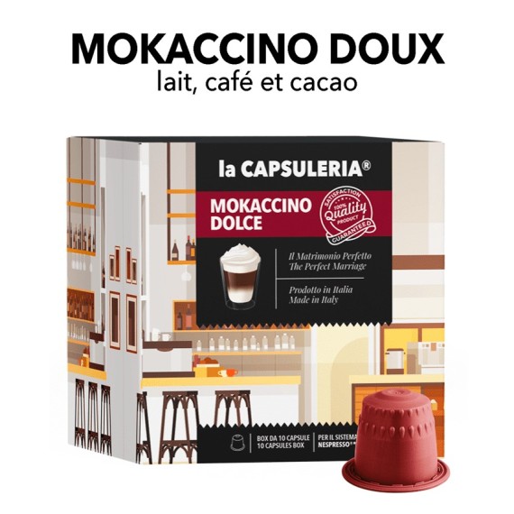 Capsules compatibles avec Nespresso - Mokaccino Dolce