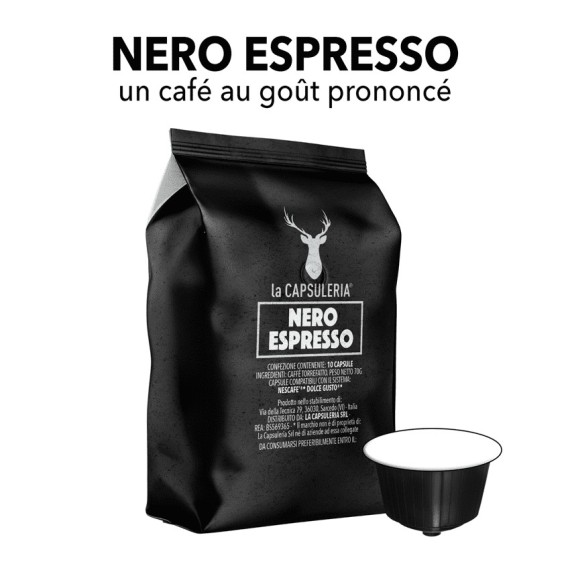 Capsules compatibles Nescafe Dolce Gusto - Caffè Nero Espresso
