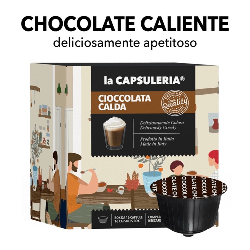 Mujer hermosa préstamo palanca Cápsulas Compatibles Nescafé Dolce Gusto - Chocolate Caliente