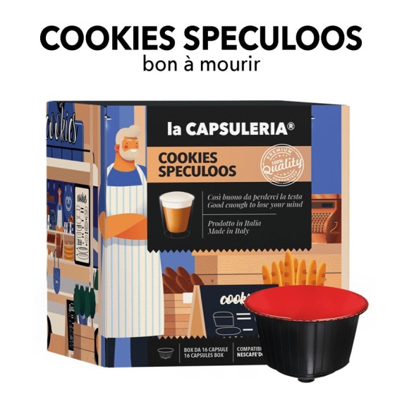 Capsules compatibles Nescafe Dolce Gusto - Cookie Speculoos (biscuit belge)