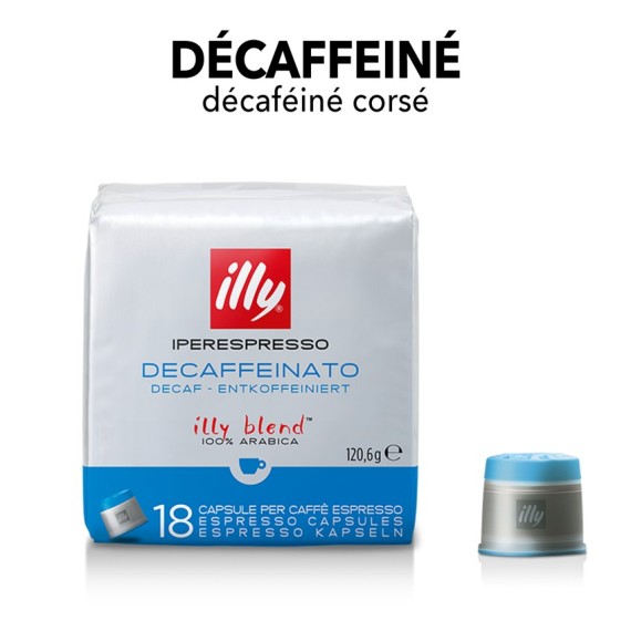 Café décaféiné 18 capsules originales Illy Iperspresso